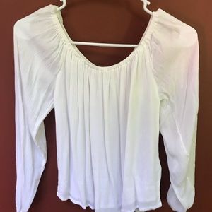 White Hollister Off the Shoulder Long Sleeve